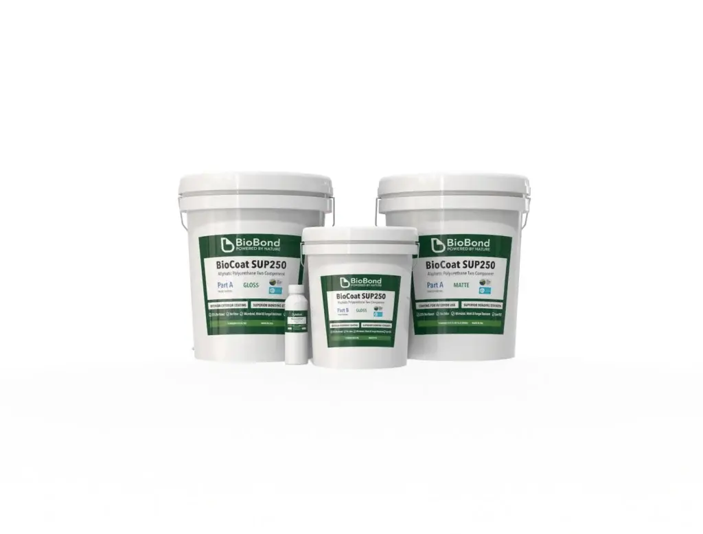 BioCoat SUP250 antimicrobial protective coatings for food processing facilities in Matte and Gloss, including accelerator.